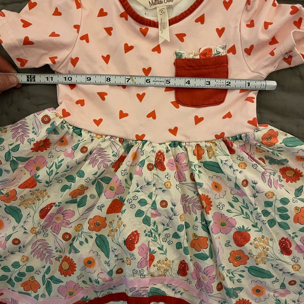 Matilda Jane Heart to Heart Rosebud Floral Lap Dress Sz 4T Cotton Valentines Day - Picture 8 of 8